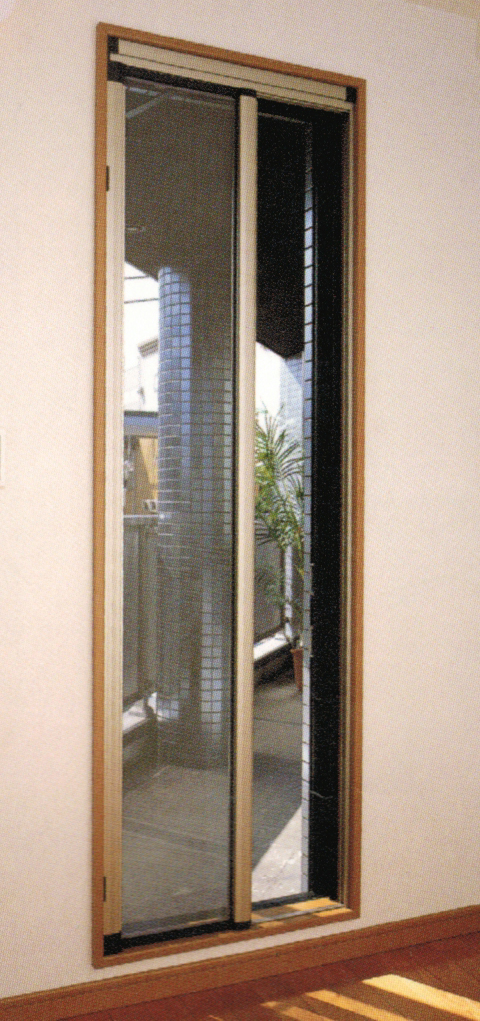 ロール式網戸-窓・ドア用タイプ　イメージ図